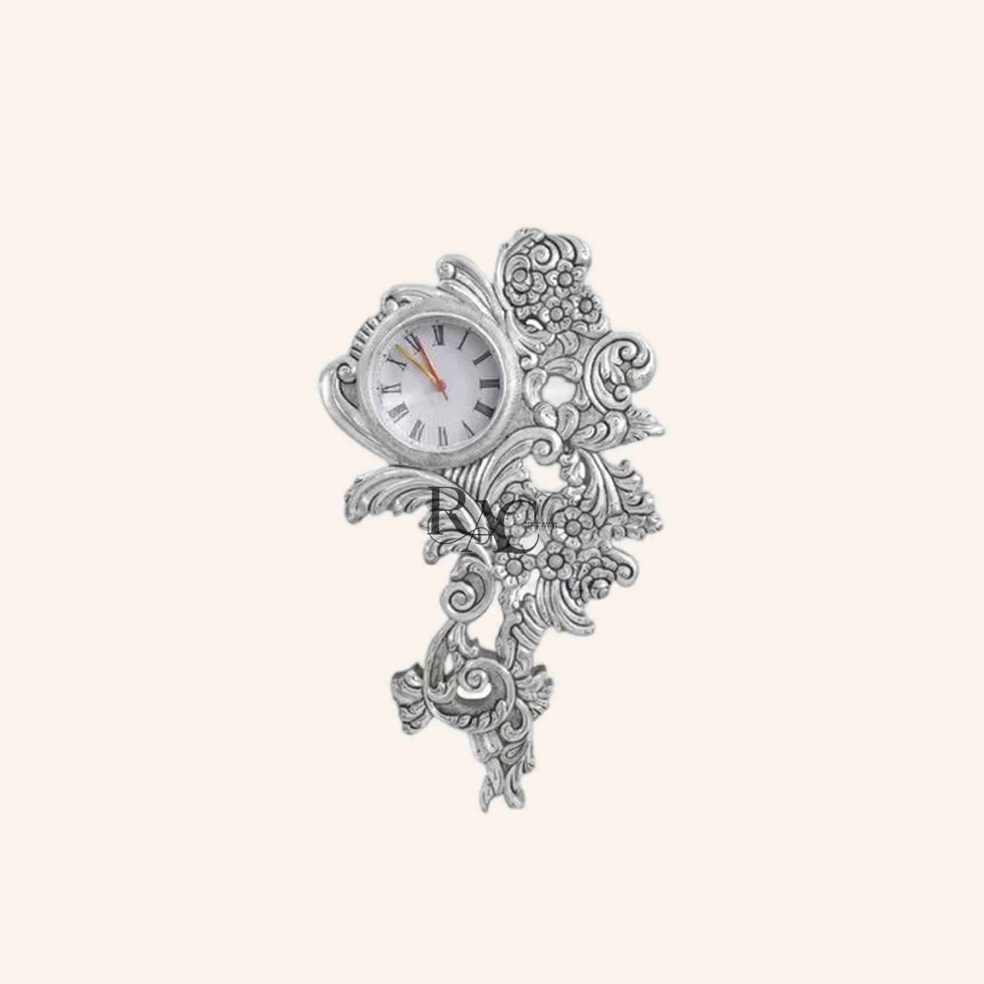 Silver wall clock