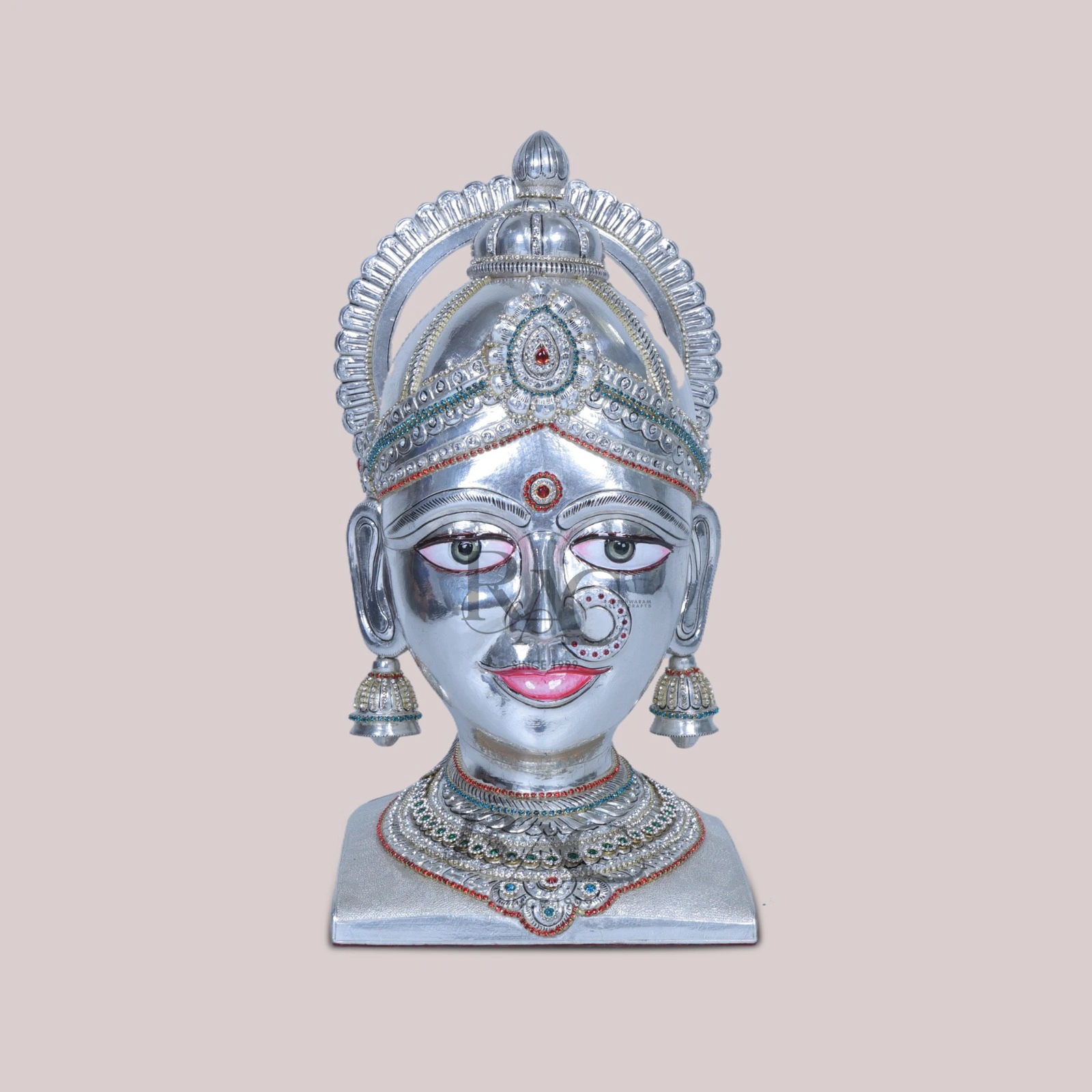 Silver Mahalaxmi Face Idol