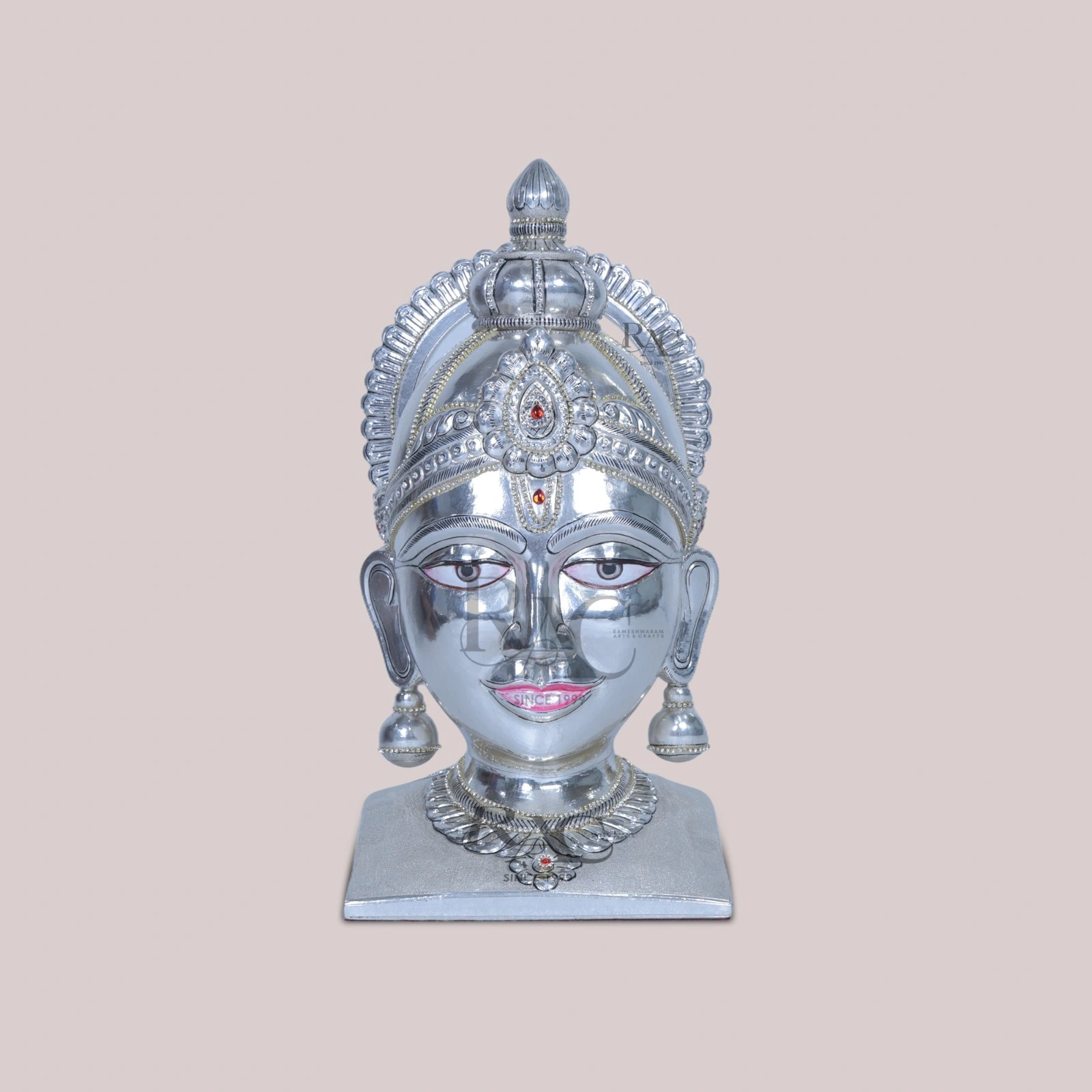 Silver Mahalaxmi Face Idol
