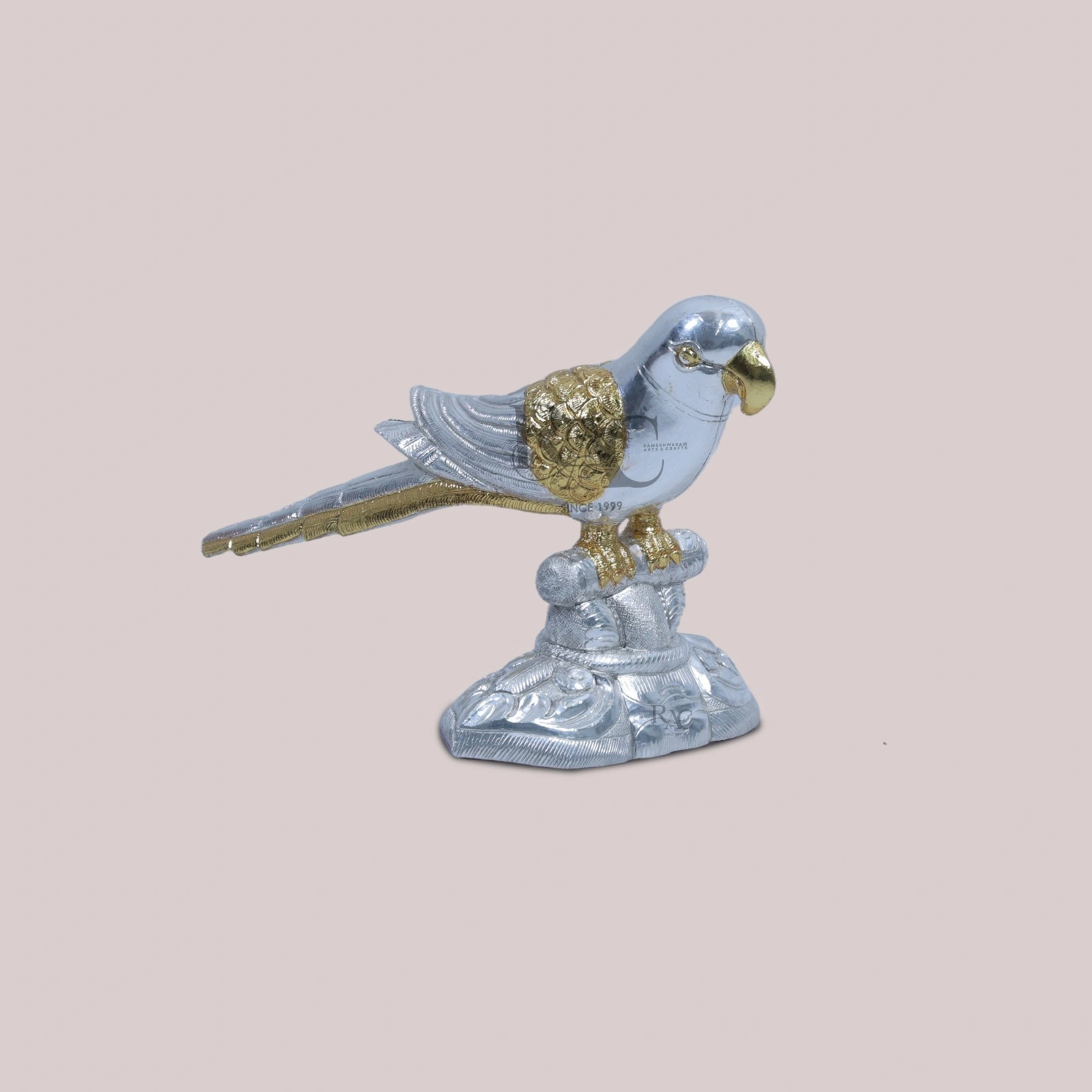 Silver Gold Decorative Parrot Figurine